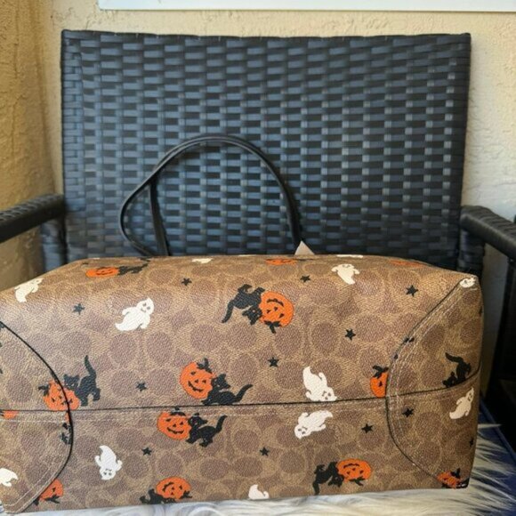 🎃🎃CW450 Coach City Tote In Signature Canvas With Halloween Print - Picture 7 of 10